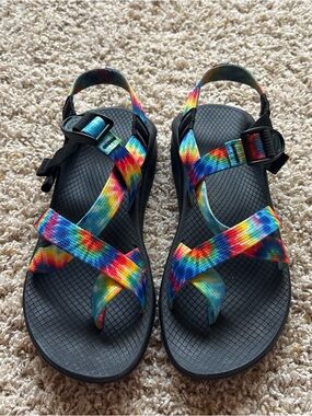 Chaco Z1 Classic Rainbow Tye Dye UnaWeep Sports Hiking Sandals Womens size 9